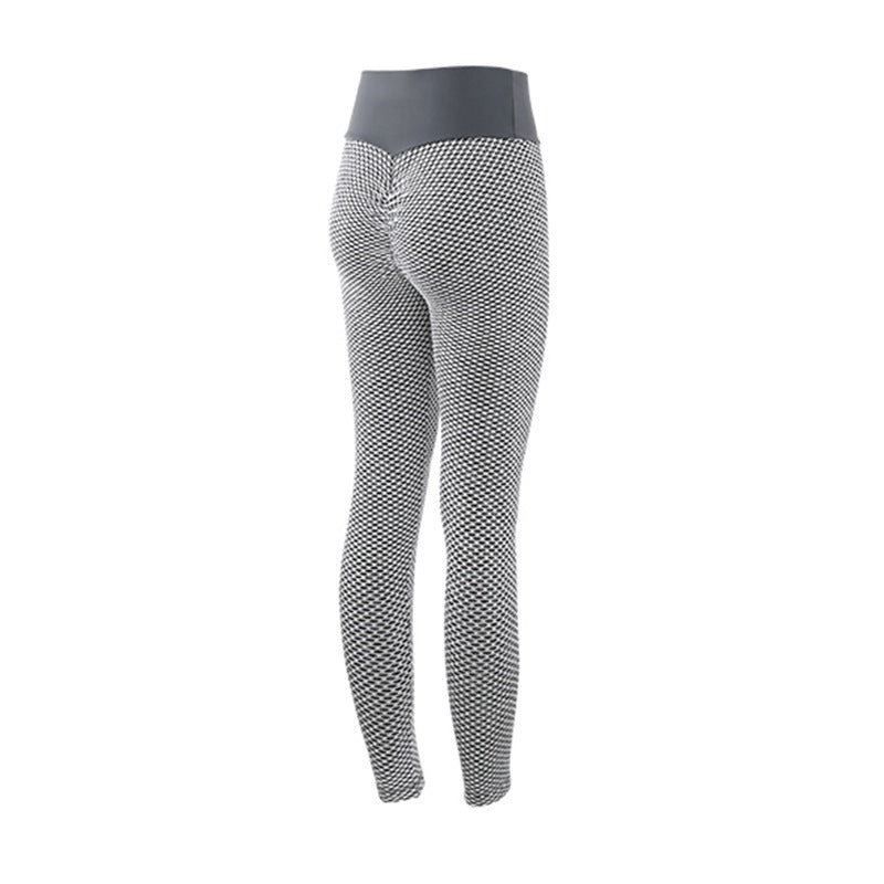 Woman in seamless honeycomb leggings