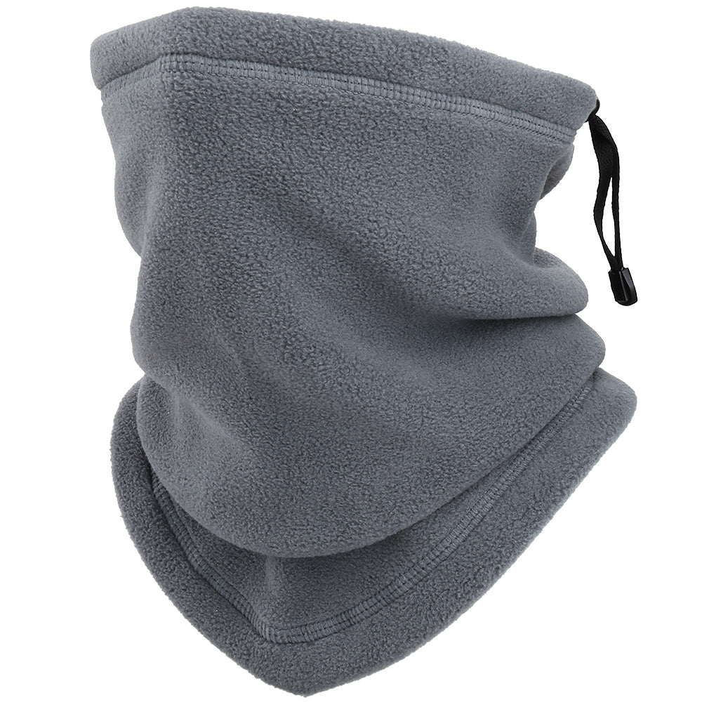 Black fleece neck warmer with toggle