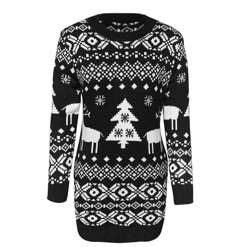 Woman in a reindeer Christmas jumper