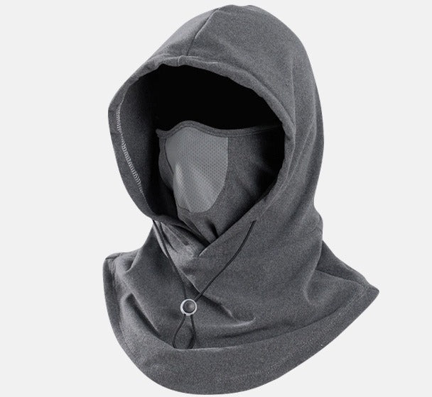Black fleece balaclava with mesh panel