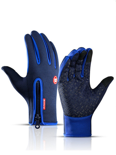 Fleece-lined touchscreen cycling gloves