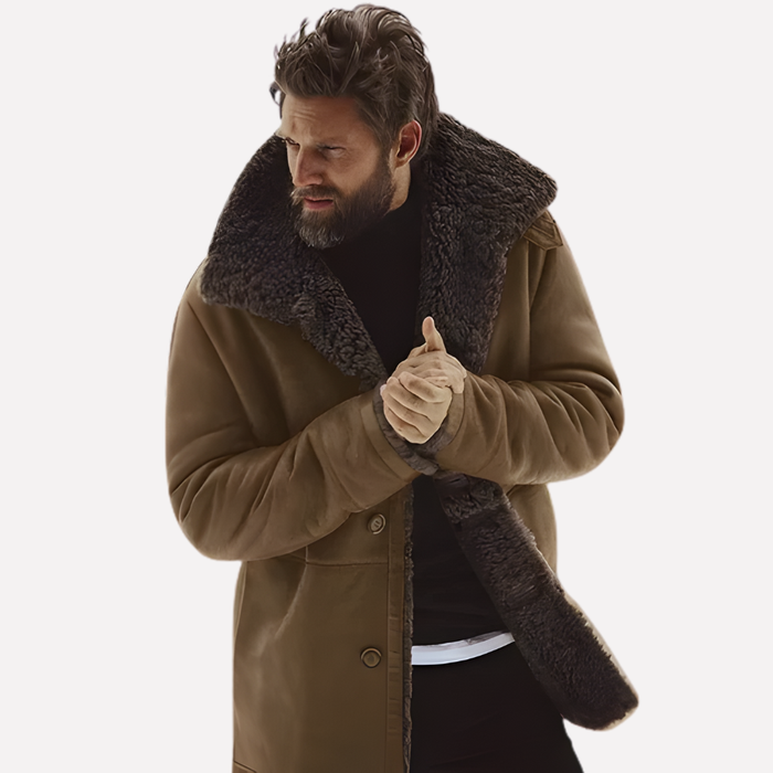 Men's Padded Winter Jacket with Wide Collar