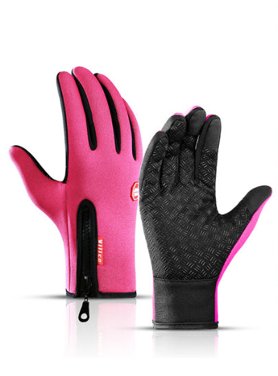 Fleece-lined touchscreen cycling gloves
