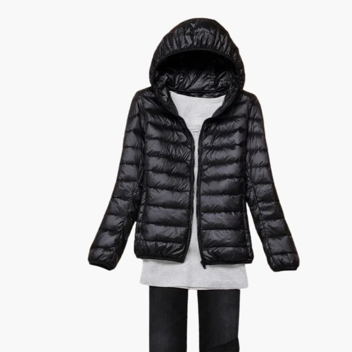 Women’s Down Jacket with Hood and Zip