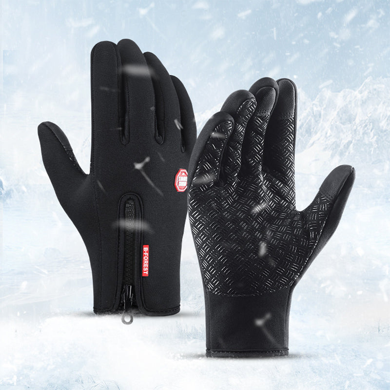 Fleece-lined touchscreen cycling gloves