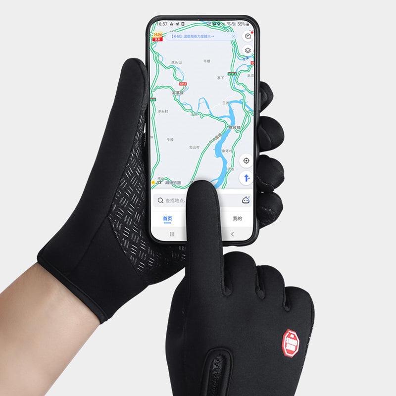 Fleece-lined touchscreen cycling gloves