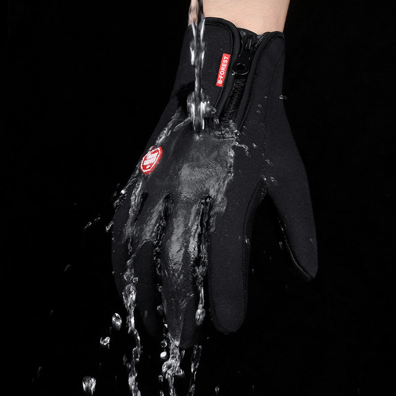 Fleece-lined touchscreen cycling gloves