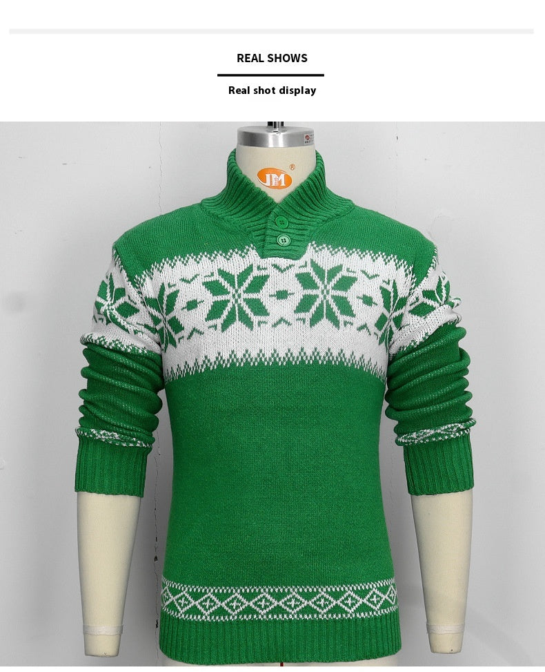 Man in a snowflake Christmas jumper