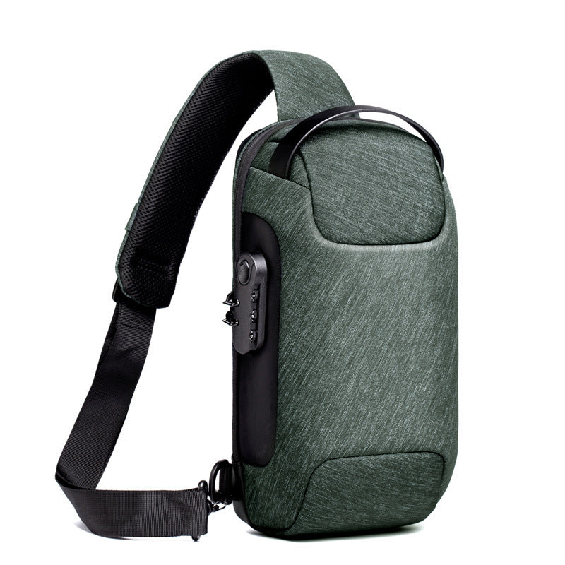 Men's anti-theft sling bag with combination lock
