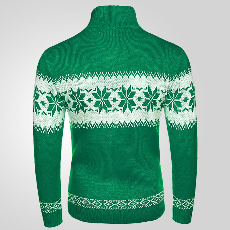 Man in a snowflake Christmas jumper