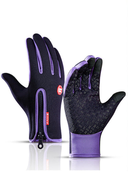 Fleece-lined touchscreen cycling gloves