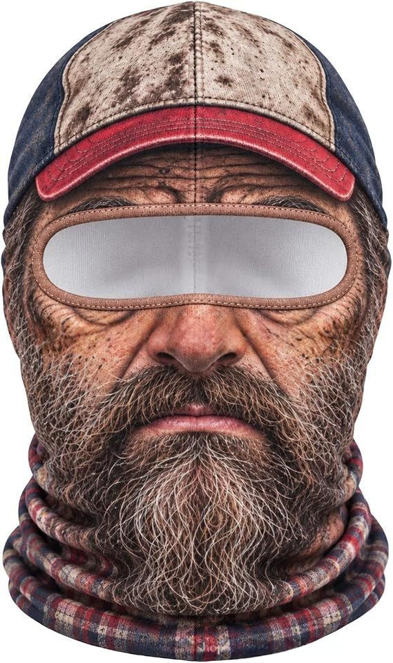 Balaclava ski mask with funny face print