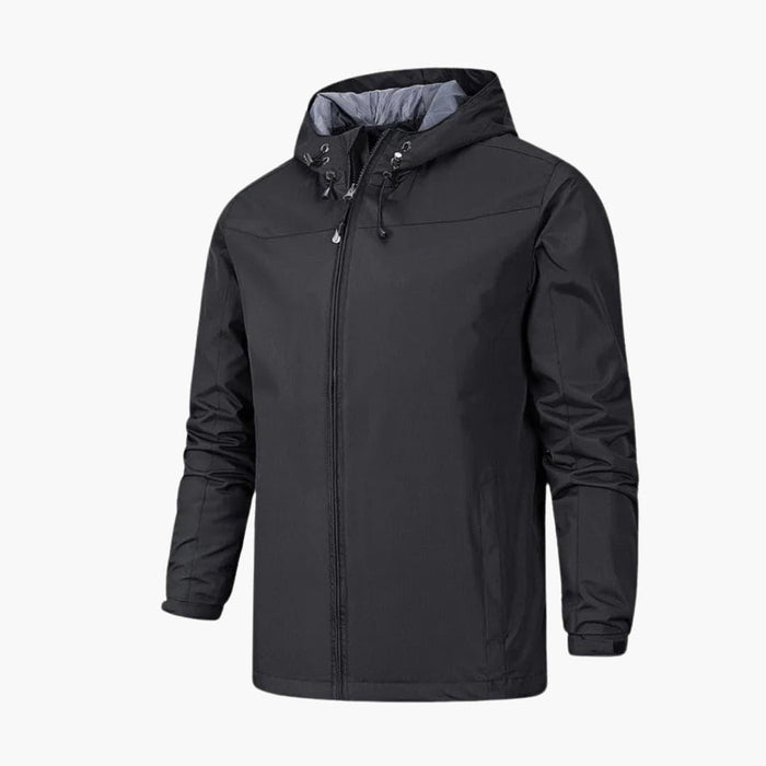 Men’s Hooded Jacket with Zipper and Long Sleeves