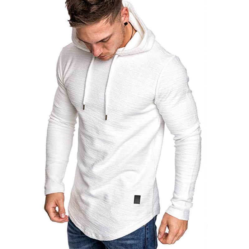 Man in a slim fit pullover hoodie