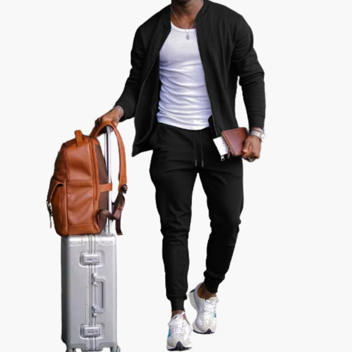 Men’s Two-Piece Set with Zip Jacket and Trousers