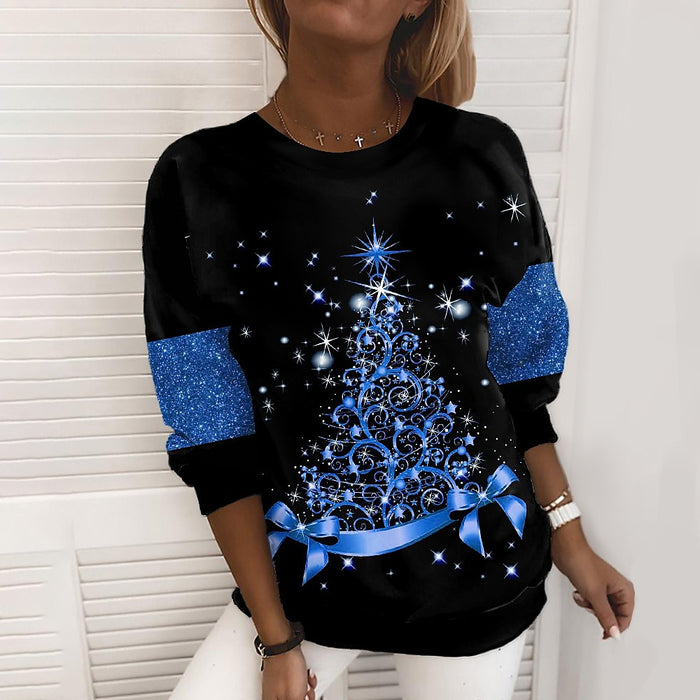 Evie | Christmas sweatshirt with 3D glitter-effect print