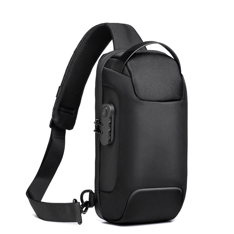 Men's anti-theft sling bag with combination lock