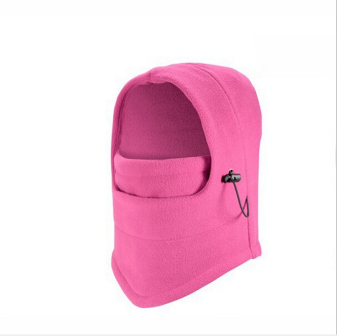 Fleece balaclava hat with drawstring