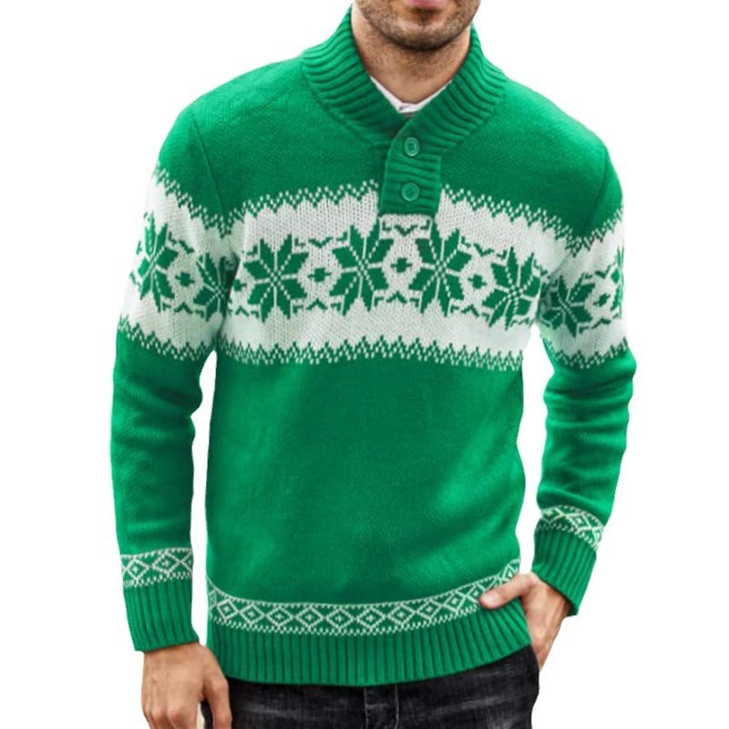 Man in a snowflake Christmas jumper