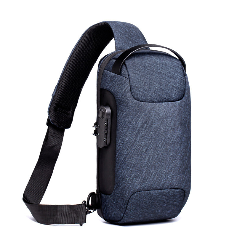 Men's anti-theft sling bag with combination lock