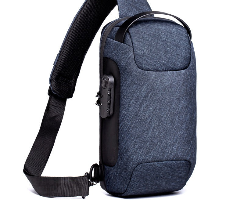 Men's anti-theft sling bag with combination lock