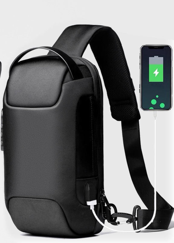 Men's anti-theft sling bag with combination lock