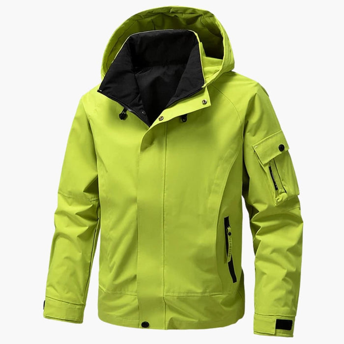 Men's Hooded Jacket with Zipper and Pockets