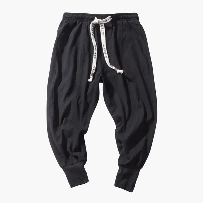 Men’s Japan Style Trousers with Drop Crotch and Adjustable Waist