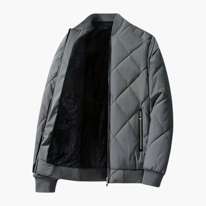 Men’s Padded Jacket with Fleece Lining and Zip Pockets