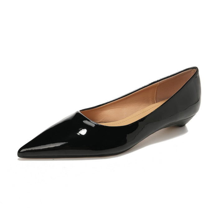 Women's Pointed Toe Ballet Flats Patent Finish Slip-On