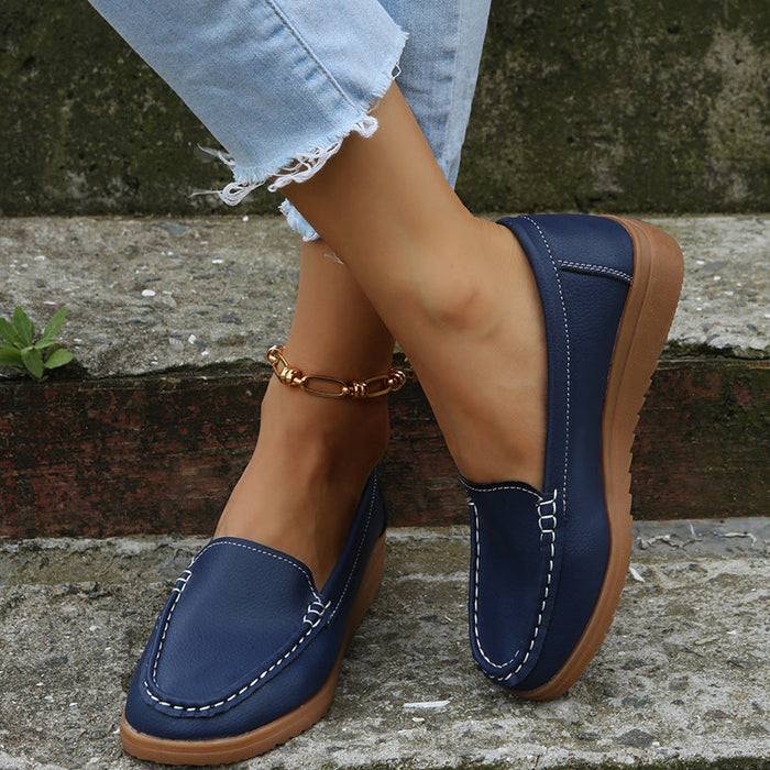 Women's Slip-On Loafers with Contrast Stitching