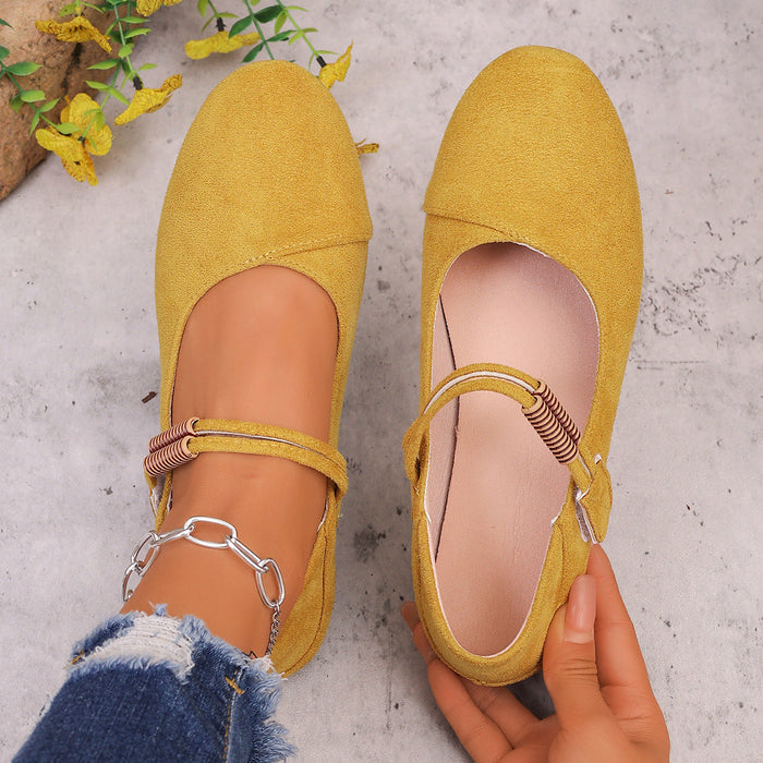 Women's Ballet Flats with Adjustable Strap