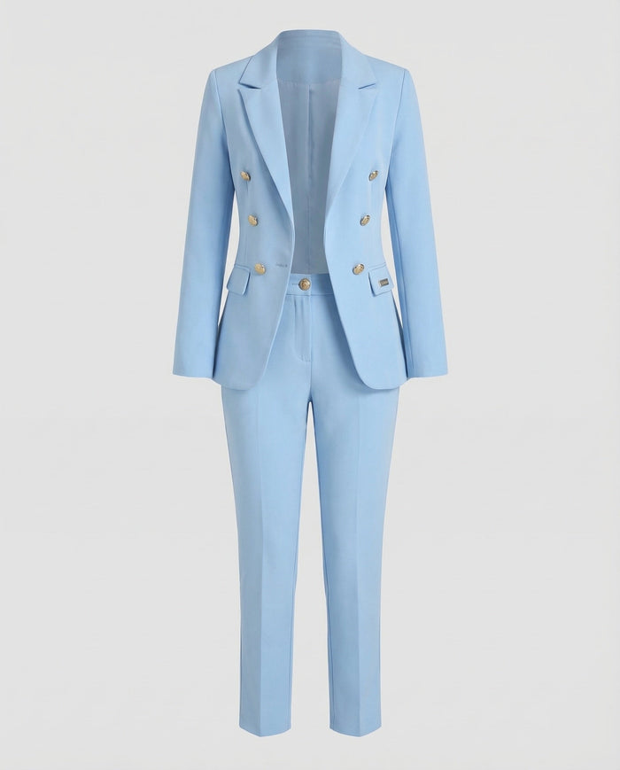 Women's Double-Breasted Blazer Suit Tailored Fit