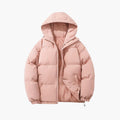 Women's Hooded Jacket with Zipper and Exterior Stitching
