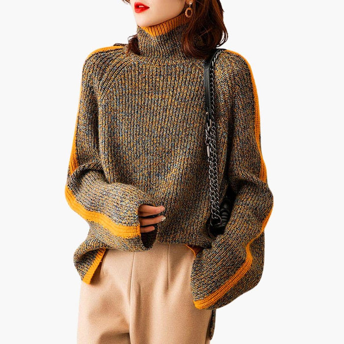 Women’s Turtleneck Jumper with Ribbed Knit