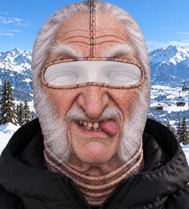 Balaclava ski mask with funny face print