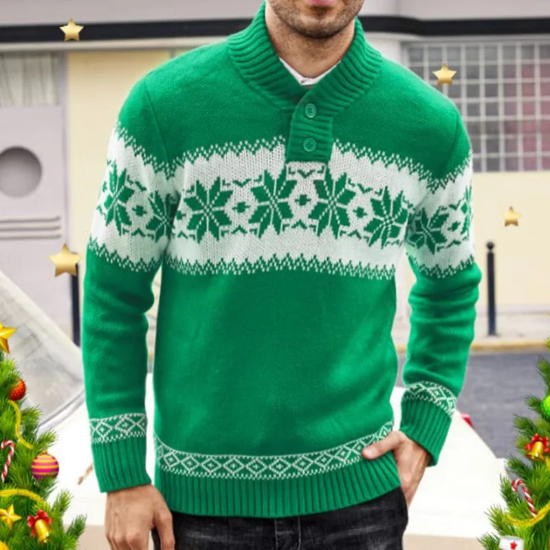 Man in a snowflake Christmas jumper