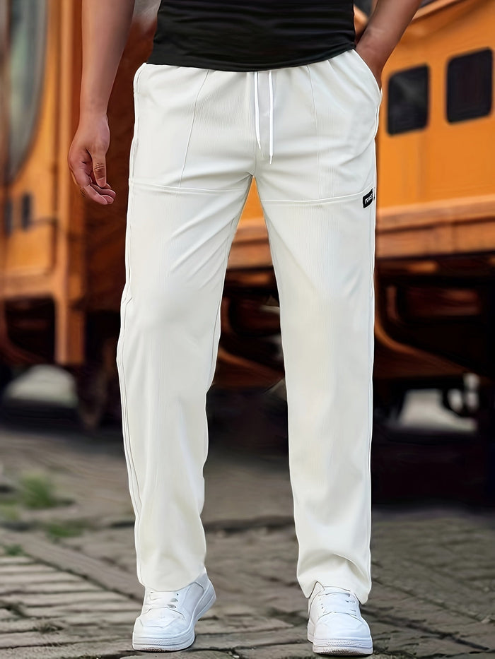 Men's Tapered Joggers with Drawstring and Side Pockets