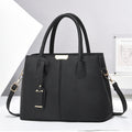 Structured faux leather tote handbag