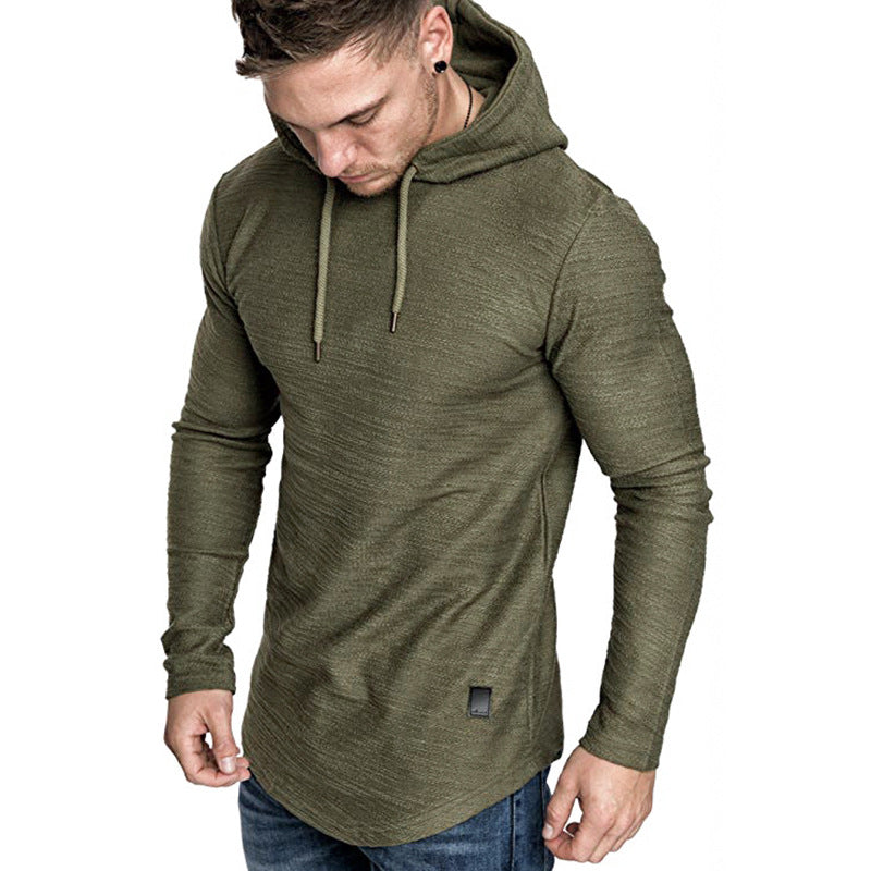 Man in a slim fit pullover hoodie