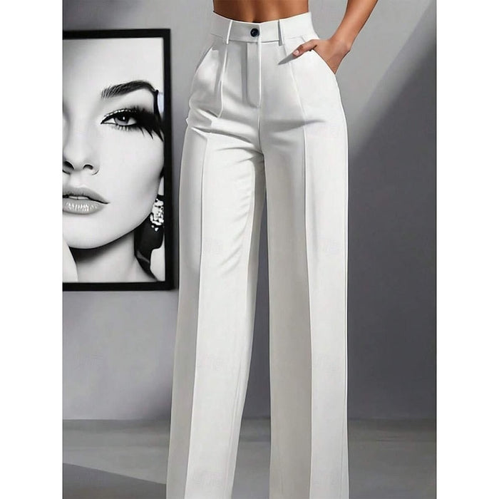 Women's High-Waist Tailored Trousers with Straight Leg