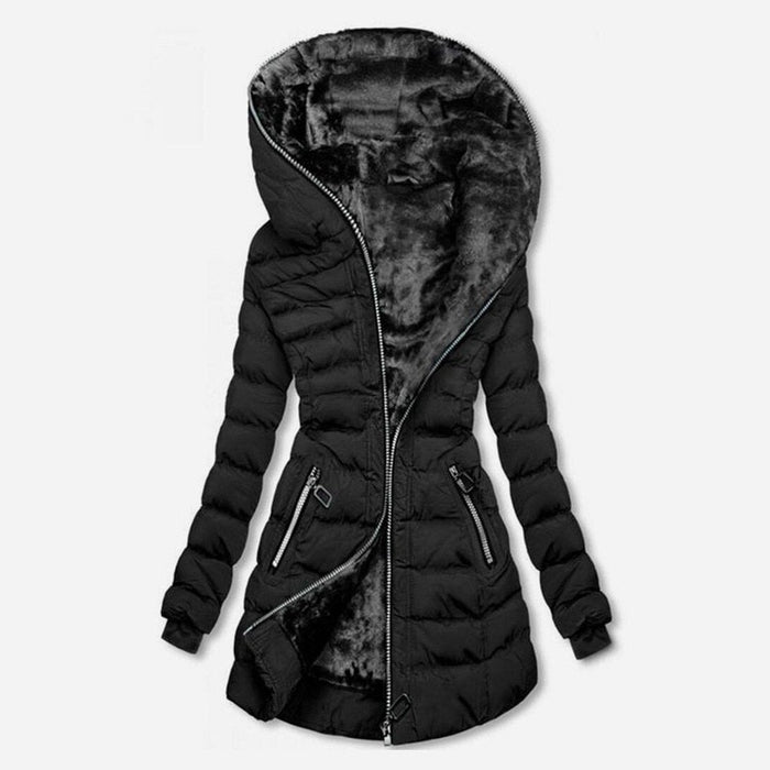 Women's Quilted Winter Jacket Fleece-Lined Mid-Length